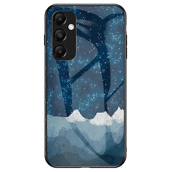 För Samsung Galaxy A35 5G Stjärnklar Himmel Mobilskal Härdat Glas Baksida Multicolor Scattering Starry