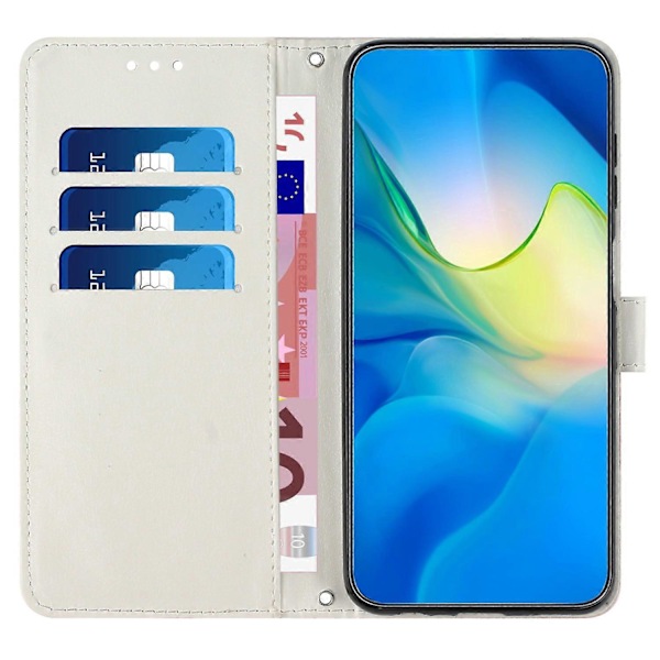 Til Samsung Galaxy A06 Stand Case Marmormønster PU Læder Wallet Telefon Cover med Håndledsrem Multicolor Pink/Green