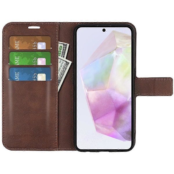 Ställfodral för Samsung Galaxy A36 5G, reptåligt mobilskal i kalvtexturerat läder Multicolor Style F