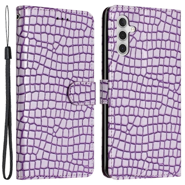 För Samsung Galaxy A54 5G Krokodiltextur Ställ Läderfodral Plånboksfodral med Handrem Multicolor Style B