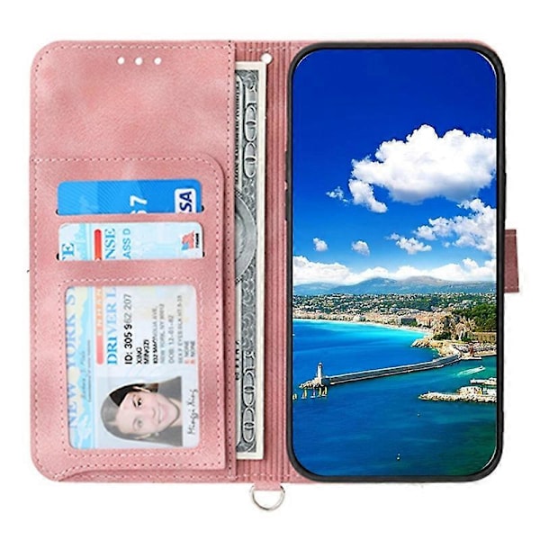 Læderetui med tryk, stativ og pung til Samsung Galaxy A05s 4G med 2 stropper Multicolor Style B