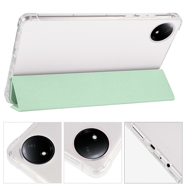 Fodral för Xiaomi Redmi Pad SE 4G 8,7 tum med pennhållare, tri-vikbart stativ, PU-läder + TPU-surfplattsskydd Multicolor Matcha Green