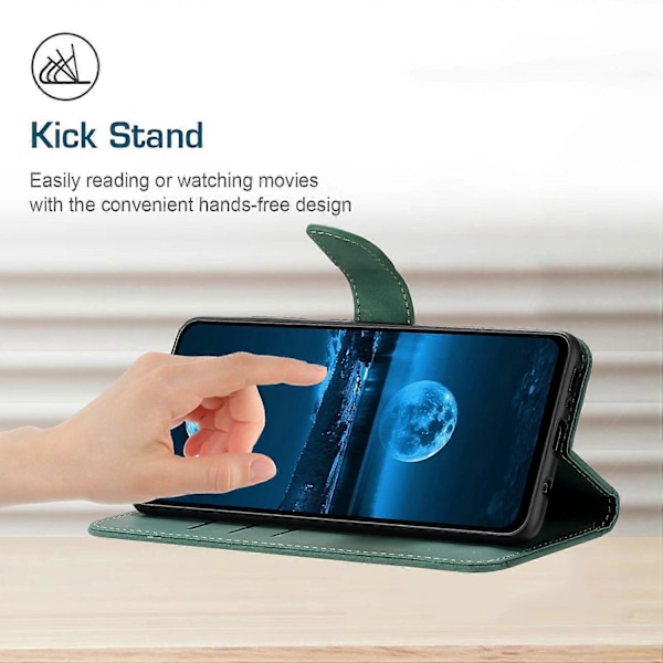 Til Samsung Galaxy A05 4G Etui PU Læder Præget Linje Telefon Stand Cover Multicolor Style D