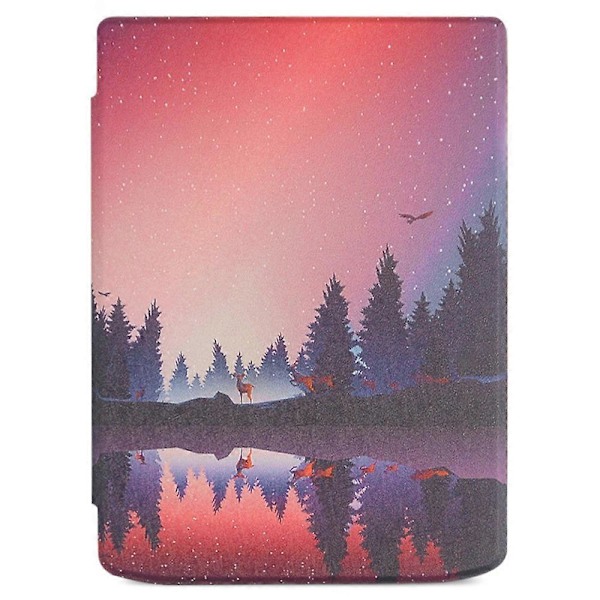 Til PocketBook InkPad Color 2/3 PB743 E-Reader Etui Mønstertryk PU Læder Flip Cover Multicolor Night