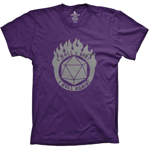 Gerilla Tröjor Jag rullar jag dör Rolig Tshirts Dungeons and Dragons Skjorta Dnd Tee Purple 3XL