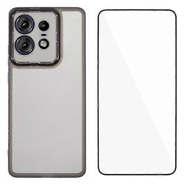 WANLONFENG DKSM -sarja Motorola Edge 50 Pro 5G TPU -kotelolle, galvanoidulla kehyksellä ja karkaistulla lasilla Multicolor Style A