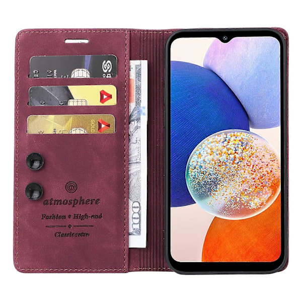 006-serien Fodral för Samsung Galaxy A14 5G/A14 4G Läderplånbok med sugproppsstängning Multicolor Style C
