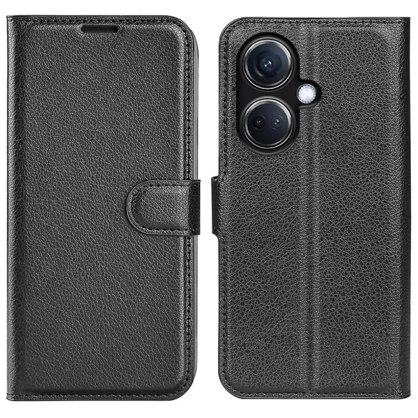 Phone case för Oppo K11 5g plånbok Litchi Texture Shell anti-scratch Stativ Pu Läder Cover Black