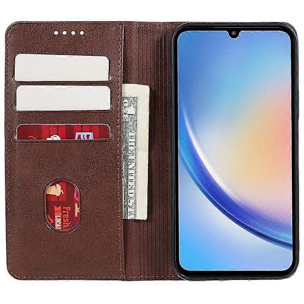 För Samsung Galaxy A15 5G Fodral Kalvtextur Ställ Plånbok PU Läder Telefonskal Multicolor Style G