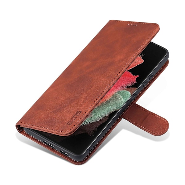 AZNS Plånboksdesign PU Läder Allroundskydd Telefonställ Fodral för Samsung Galaxy S21