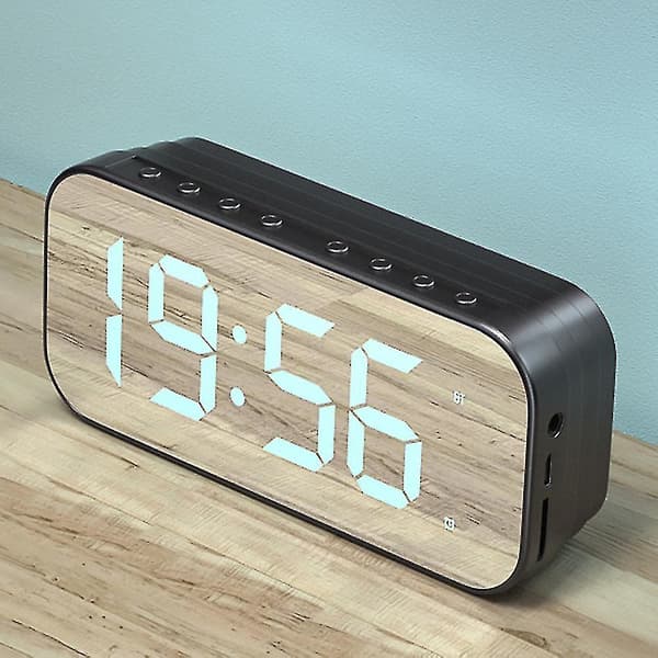 Multifunksjonell LED Digital Vekkerklokke, Bluetooth Høyttaler red