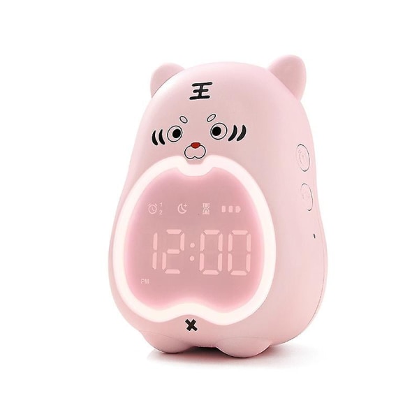 Pipihu Lærings Vækkeur Sengelampe Studerende Læring Natlampe Nedtælling Snooze Soveværelse Ur pink