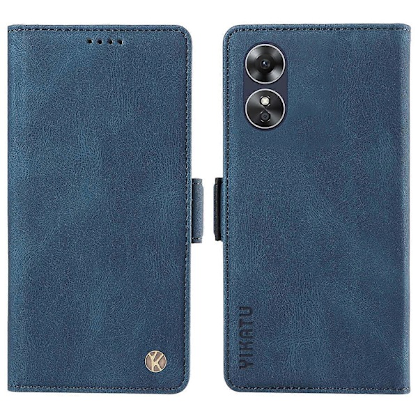 YIKATU YK-005 Oppo A17 4G PU-nahkainen, ihoa myötäilevä puhelinkotelo lompakolla, jalustalla ja iskunkestävällä suojalla Multicolor Style A