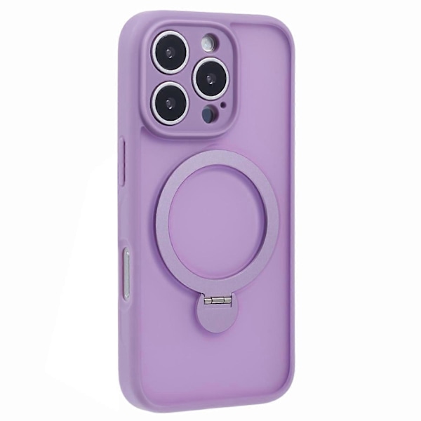 iPhone 16 Pro -kotelo, yhteensopiva MagSafe-yhteensopivan mattapintaisen TPU+PC-pyörivän jalustan kanssa Multicolor Style D