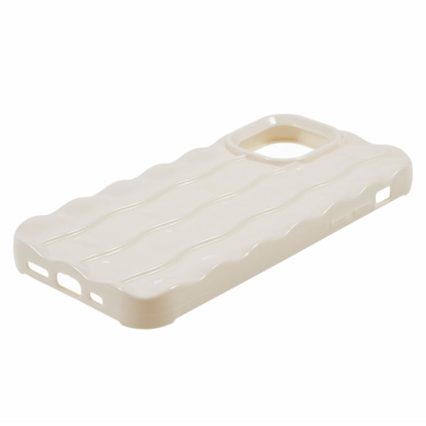 För Iphone 12/12 Pro phone case Soft Tpu 3d randigt mönster Design Anti-dropp cover White