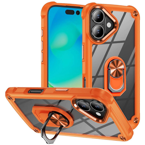 Skal till iPhone 16 Plus med linsskydd i legering, PC+TPU, stativ Multicolor Style H