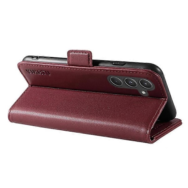 YIKATU YK-003 Læder Wallet Case med Magnetisk Lukning til Samsung Galaxy A55 5G Multicolor Wine Red