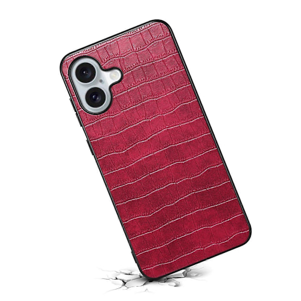 iPhone 16 -kotelo Krokotiilinnahkajäljitelmä Nahkapäällysteinen PC+TPU-puhelinkuori Multicolor Style D