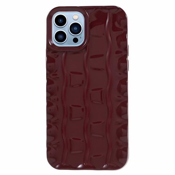 IPhone 12 Pro Max TPU-puhelinkotelo 3D-raitakuviolla, naarmuuntumaton suojus Red