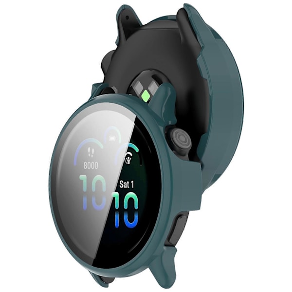 Garmin Vivoactive 6 -kellon suojakotelo PC-kehys karkaistulla lasikalvolla Multicolor Green