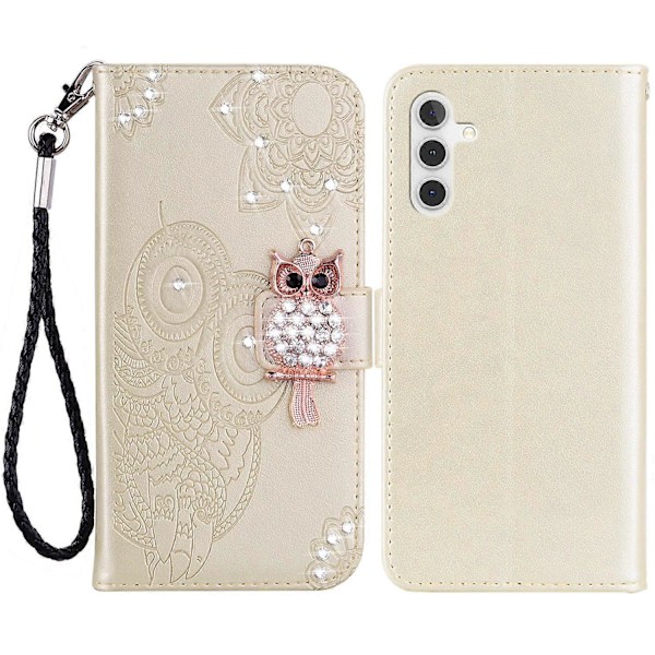 Samsung Galaxy A05s 4G -kotelo, strassikoristeinen nahkainen puhelinlompakkokotelo jalustalla Multicolor Style A