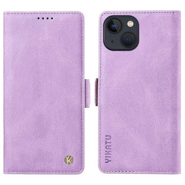 YIKATU YK-005 Pung Etui til iPhone 14 Stativ PU Læder Hud-berørings Magnetisk Beskyttende Telefon Cover Multicolor Style B
