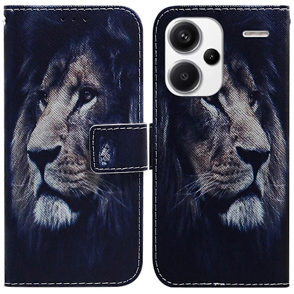 Flip Cover til Xiaomi Redmi Note 13 Pro+ 5G med Mønsterprint og Wallet Case Multicolor Lion