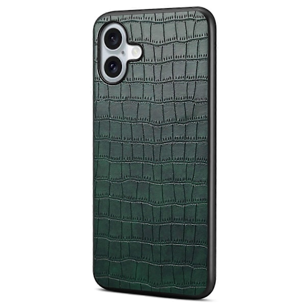iPhone 16 Plus -kotelo, krokotiilinnahkajäljitelmä, nahkapäällysteinen PC+TPU-puhelinkuori Multicolor Style A