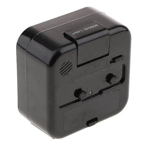 Vækkeur Analog Quartz Vækkeur Til Natbord Black