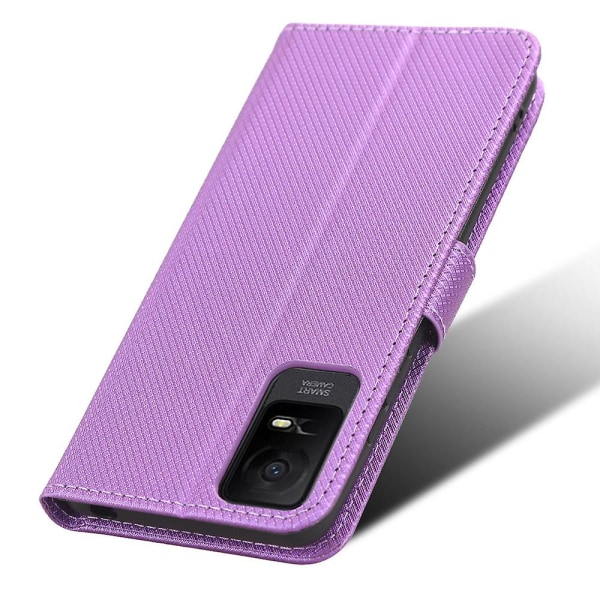 För Tcl Ion X Diamond Texture Läder Phone Case anti-scratch Cover Purple