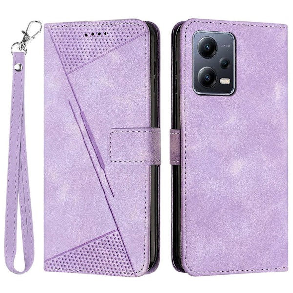 Telefoncover til Xiaomi Redmi Note 12 Pro+ 5G, PU Læder Trekant Præget Wallet Stand Cover Multicolor Style D