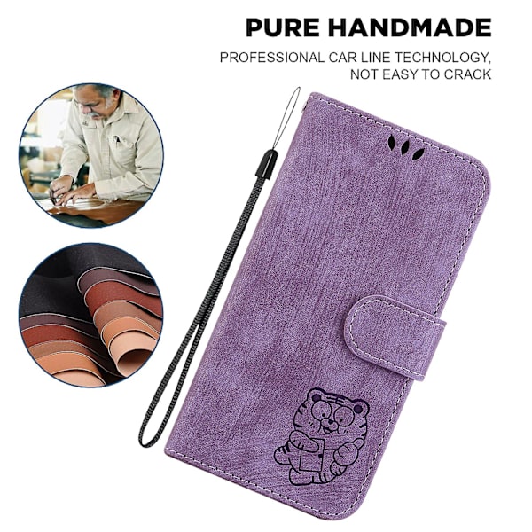Pu Läder Magnetic Flip Phone case För Samsung Galaxy A33 5g, Stativ Plånboksmönster tryckt cover Purple