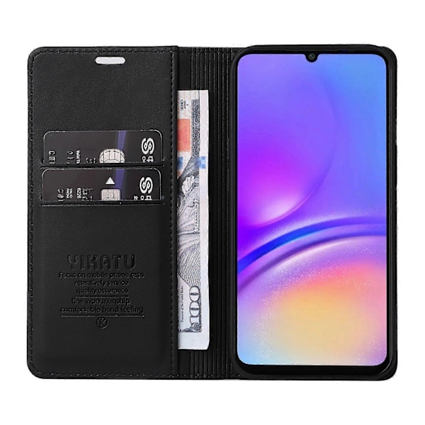 YIKATU YK-001 Etui til Samsung Galaxy A06 med stativ, læder telefoncover, stærk magnetisk lukning Multicolor Black