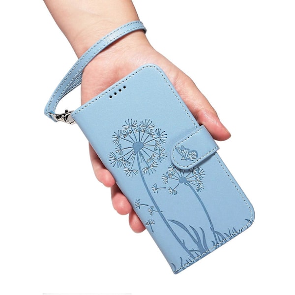 För Xiaomi Poco X6 5G/Redmi Note 13 Pro 5G Läderfodral Plånbok Mobilskal Maskros Tryck Multicolor Sky Blue