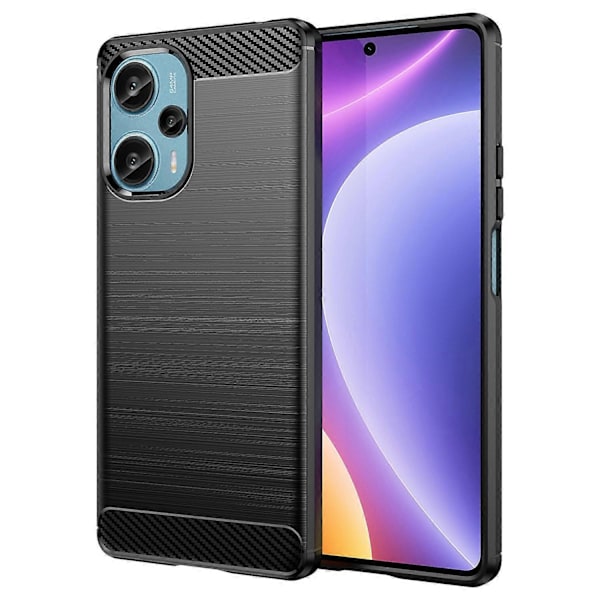 För Xiaomi Redmi Note 12 Turbo/Poco F5 5G Kolfibertextur Borstat Skal Telefon TPU-skydd