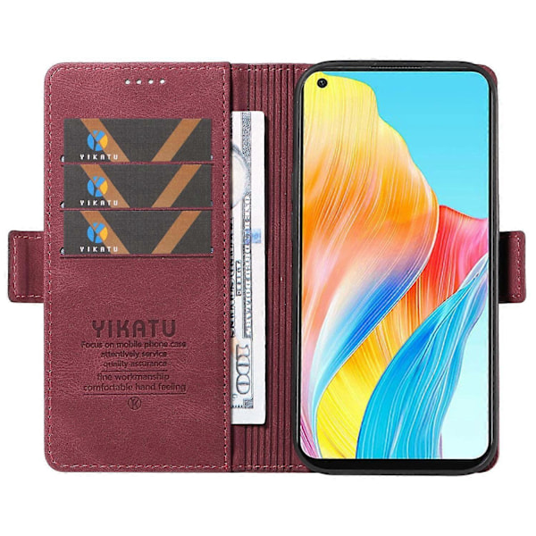 YIKATU YK-005 För Oppo A78 4G PU Läder Plånboksfodral Skinn-touch Ställ Flipskydd Multicolor Style G