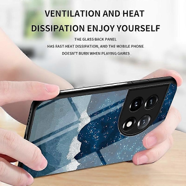 Mobilskal för OnePlus 11 5G, Härdat glas+PC+TPU Stjärnhimmel Mönstertryck Skyddande Skal Multicolor Style C