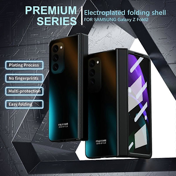 Kova PC-puhelinkotelo Samsung Galaxy Z Fold2 5G -puhelimelle, suojakuori näytönsuojakalvolla Multicolor Style A