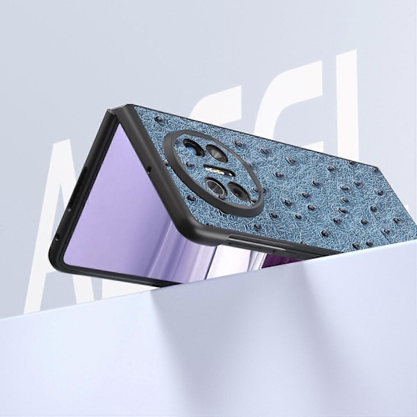 Skal för Huawei Mate X5 Äkta Koläder+TPU+PC Strutsstruktur Vikbart Telefonskydd Multicolor Style A