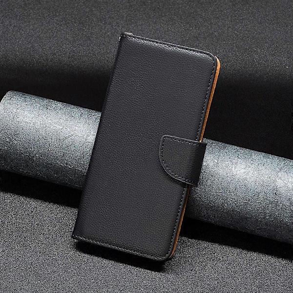 Til iPhone 15 Plus Støvtæt PU Læder Mobiltelefon Cover Wallet Flip Stand Case med Rem Multicolor Style F