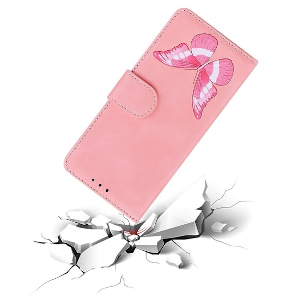 Til Realme 13+ 5G Stand Case PU Læder Telefon Cover Sommerfugl Trykt Multicolor Style C