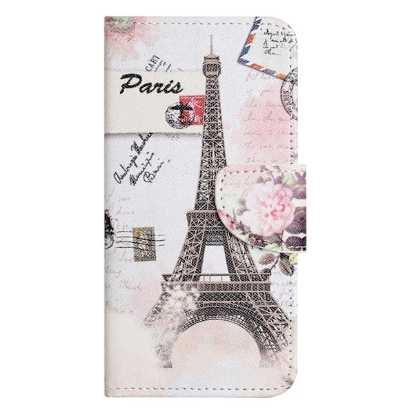 Til Xiaomi Redmi Note 14 4G Etui Mønstertryk Kryds Tekstur Læder Telefon Cover Multicolor Tower