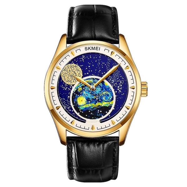 Skmei 2115 30m Vanntett Månefase Kvarts Klokke Gold
