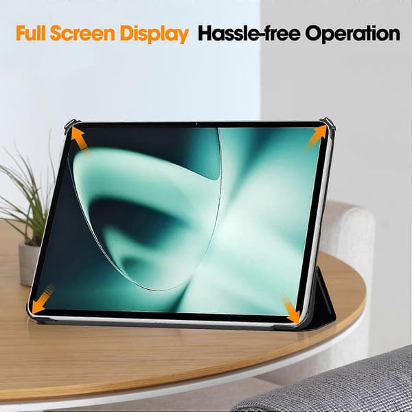 Tablet-etui med mønstertryk til OnePlus Pad PU Læder Tri-fold Stand Tablet Cover Multicolor Style A