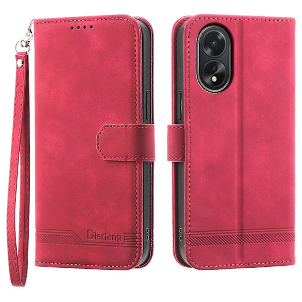 DIERFENG DF-03 Fodral för Oppo A38 4G, Präglat Telefonställ Skydd Magnetisk Plånbok Multicolor Style E