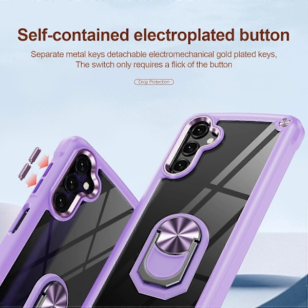 Samsung Galaxy A16 5G/A16 4G -kotelo, metalliseoslinssikehys, PC+TPU-jalustalla varustettu puhelimen takakansi Multicolor Style D