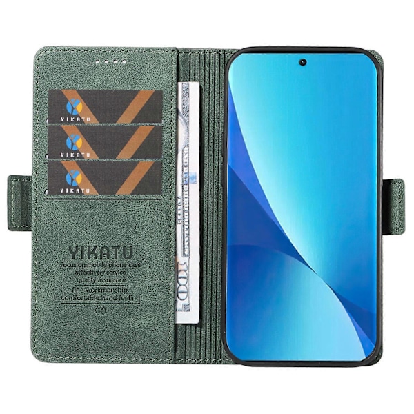 YIKATU YK-005 Xiaomi 12 Lite 5G -puhelimelle ihonmyötäinen PU-nahkainen suojakotelo jalustalla ja lompakolla Multicolor Style D
