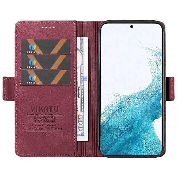 YIKATU YK-005 För Samsung Galaxy S21 FE 5G Ställ Plånboksfodral Hudvänligt Läder Telefonskal Multicolor Style F