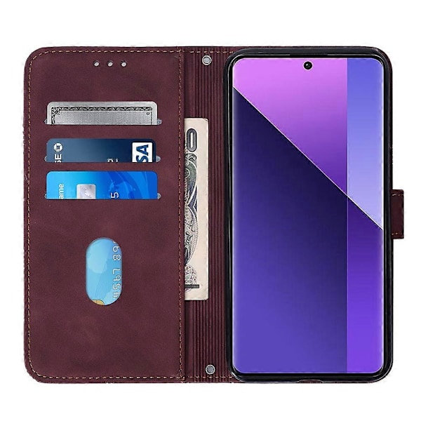 YB Imprinting Series-1 Fodral för Xiaomi Redmi Note 13 Pro+ 5G Plånbok Läder Linjemönster Telefonskal Multicolor Style A