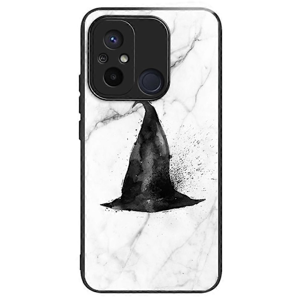 Telefoncover til Xiaomi Redmi 12C 4G, resistent TPU+hærdet glas, mønsterdesign Multicolor Hat